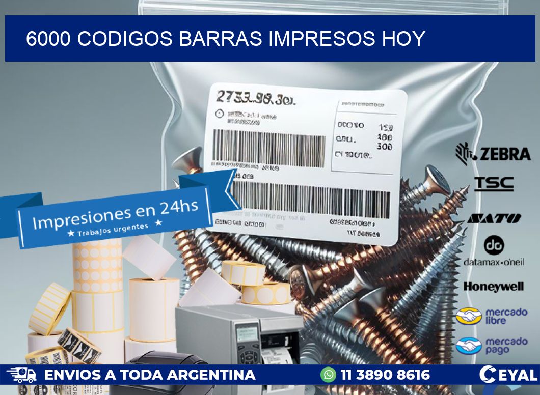6000 codigos barras impresos hoy