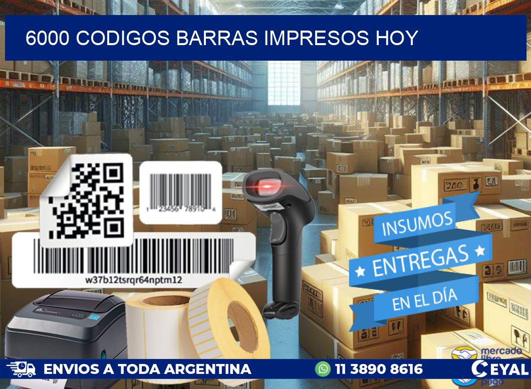 6000 codigos barras impresos hoy