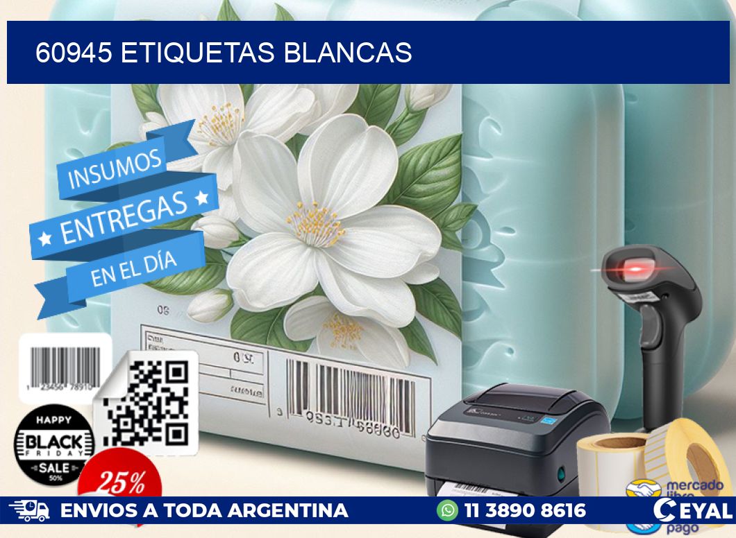 60945 ETIQUETAS BLANCAS