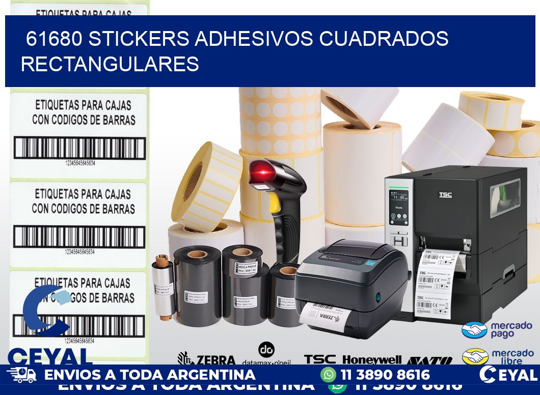 61680 stickers adhesivos cuadrados rectangulares