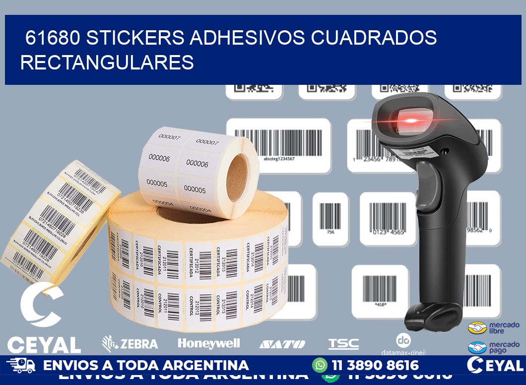 61680 stickers adhesivos cuadrados rectangulares