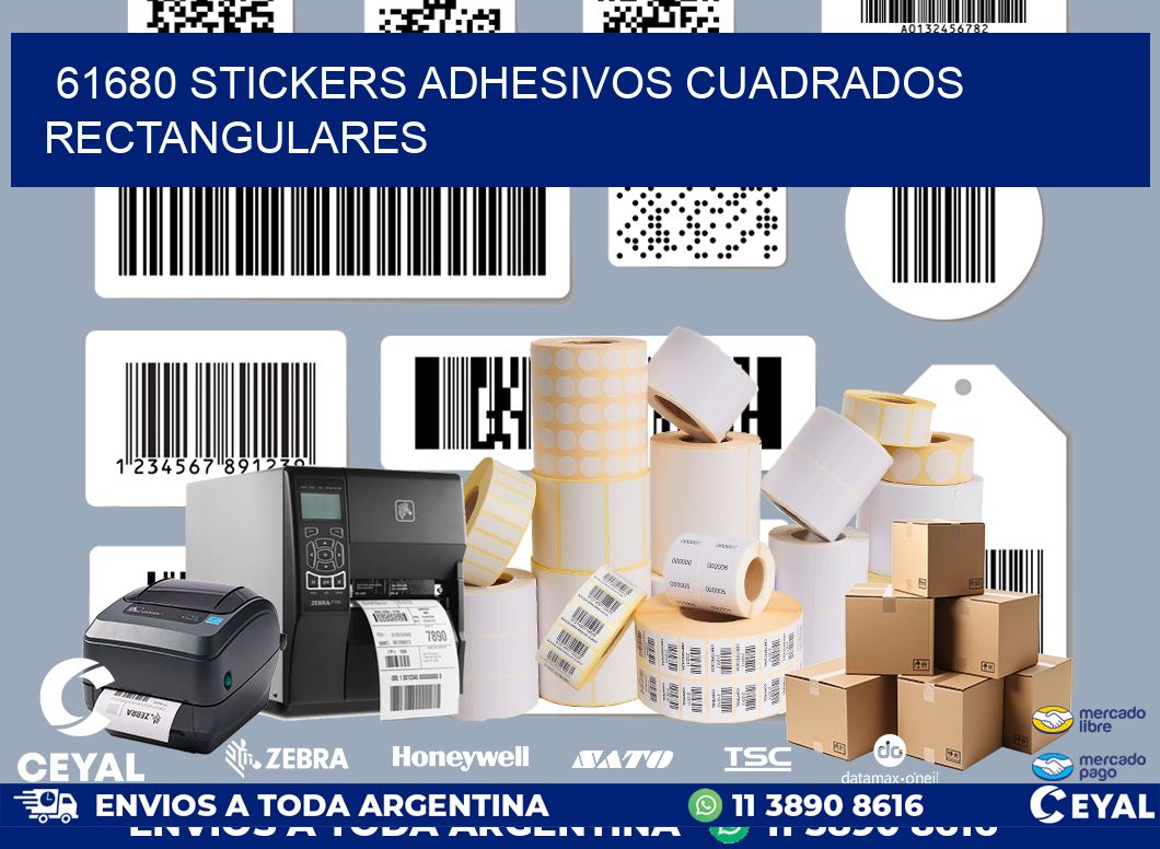 61680 stickers adhesivos cuadrados rectangulares