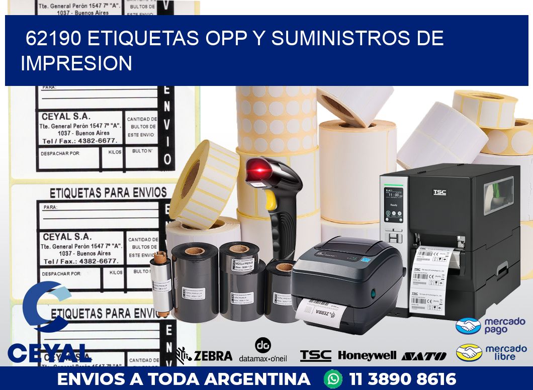 62190 ETIQUETAS OPP Y SUMINISTROS DE IMPRESION