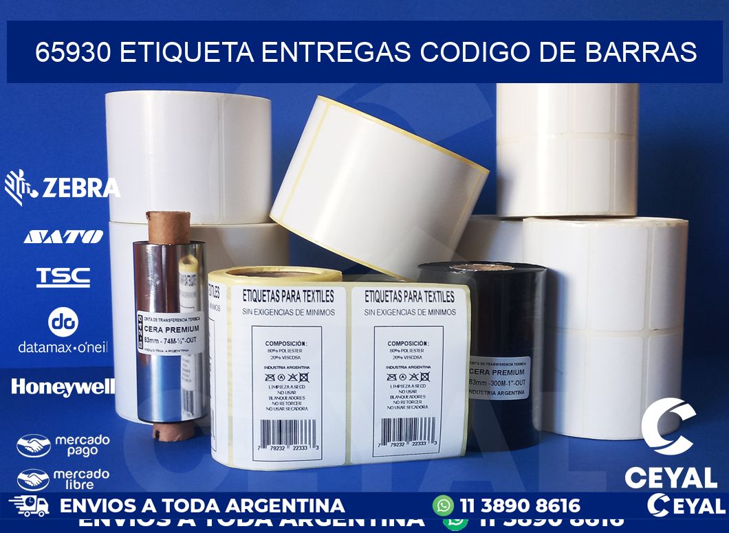 65930 ETIQUETA ENTREGAS CODIGO DE BARRAS