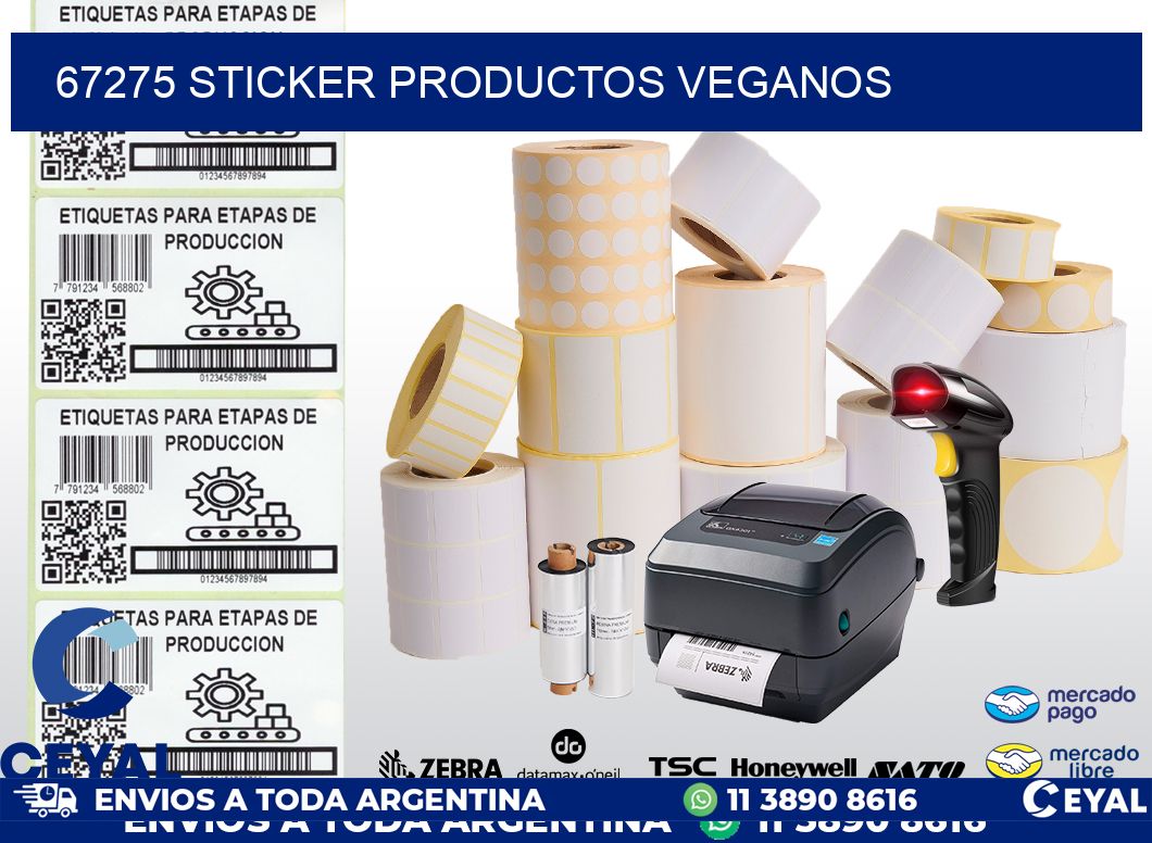 67275 STICKER PRODUCTOS VEGANOS