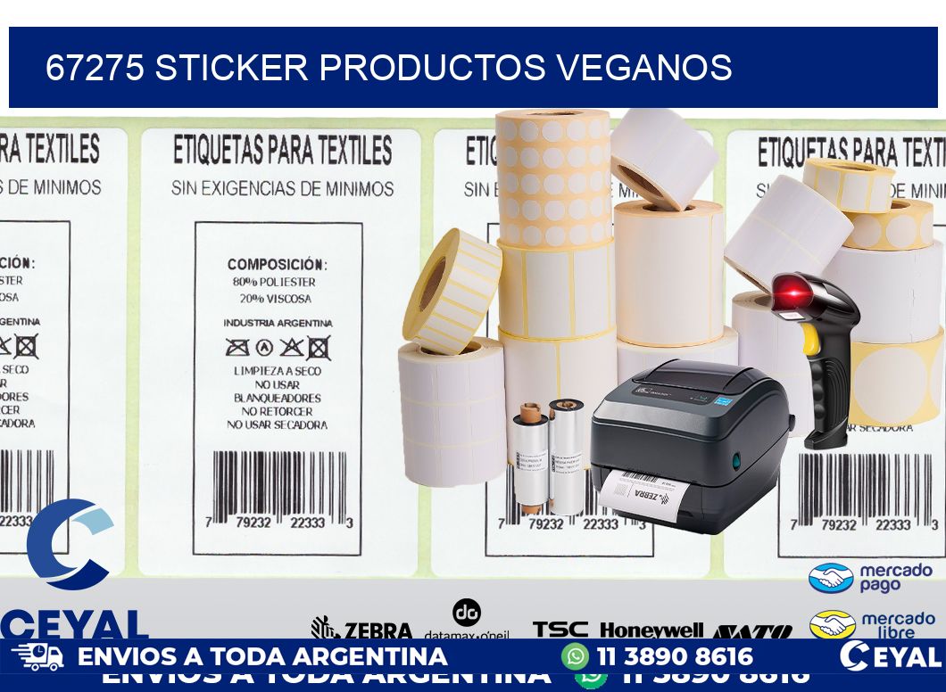 67275 STICKER PRODUCTOS VEGANOS