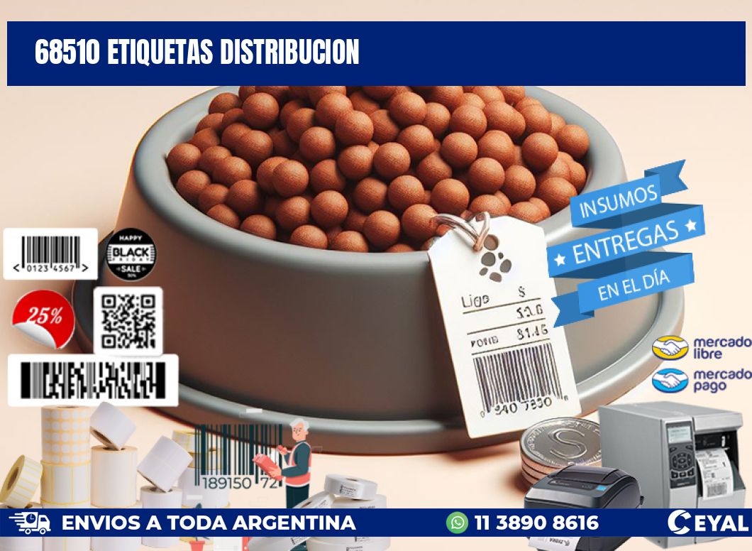68510 etiquetas distribucion