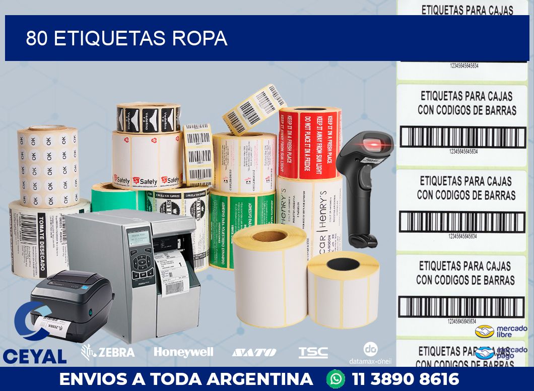 80 ETIQUETAS ROPA