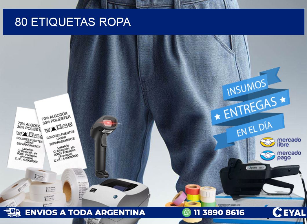 80 ETIQUETAS ROPA
