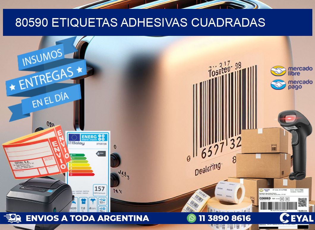 80590 etiquetas adhesivas cuadradas