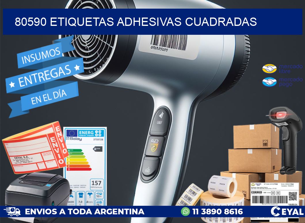 80590 etiquetas adhesivas cuadradas