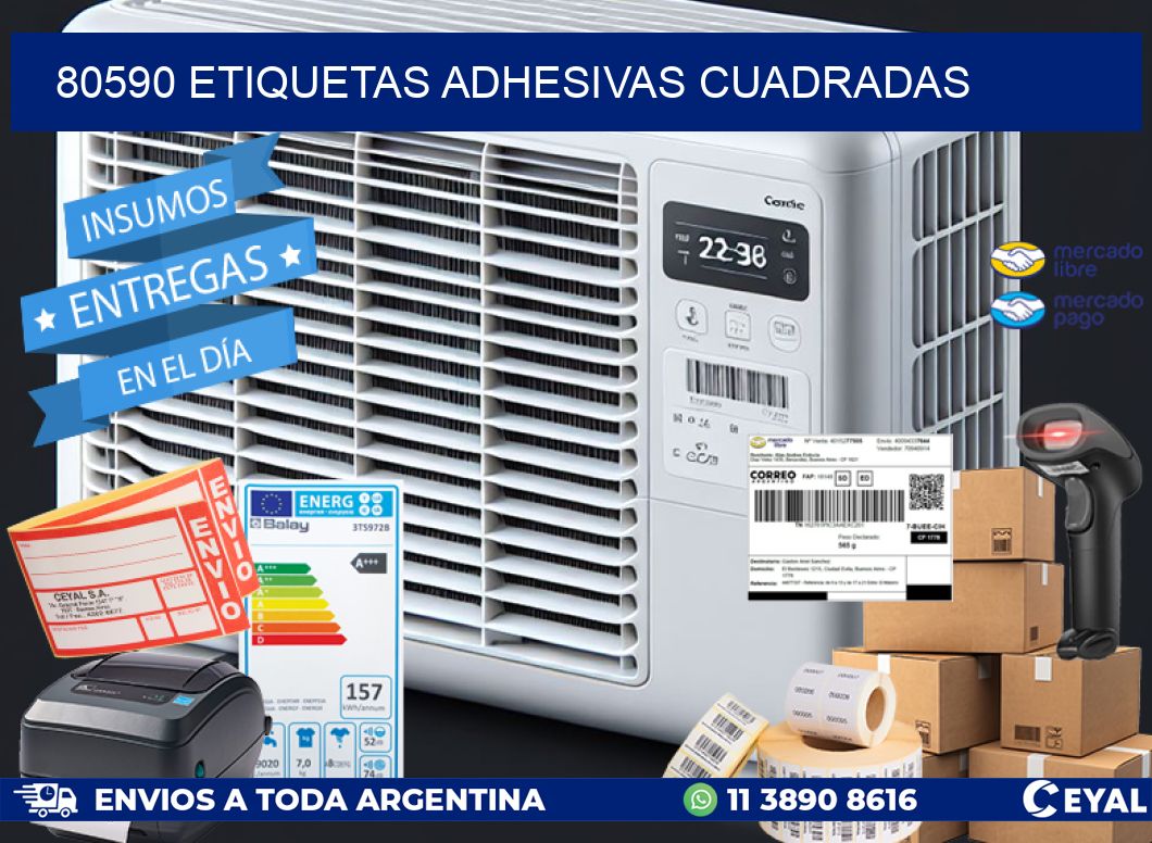 80590 etiquetas adhesivas cuadradas