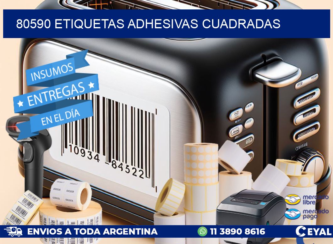 80590 etiquetas adhesivas cuadradas