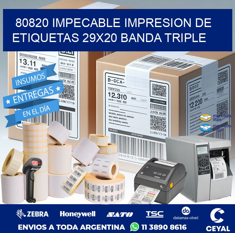 80820 IMPECABLE IMPRESION DE ETIQUETAS 29X20 BANDA TRIPLE