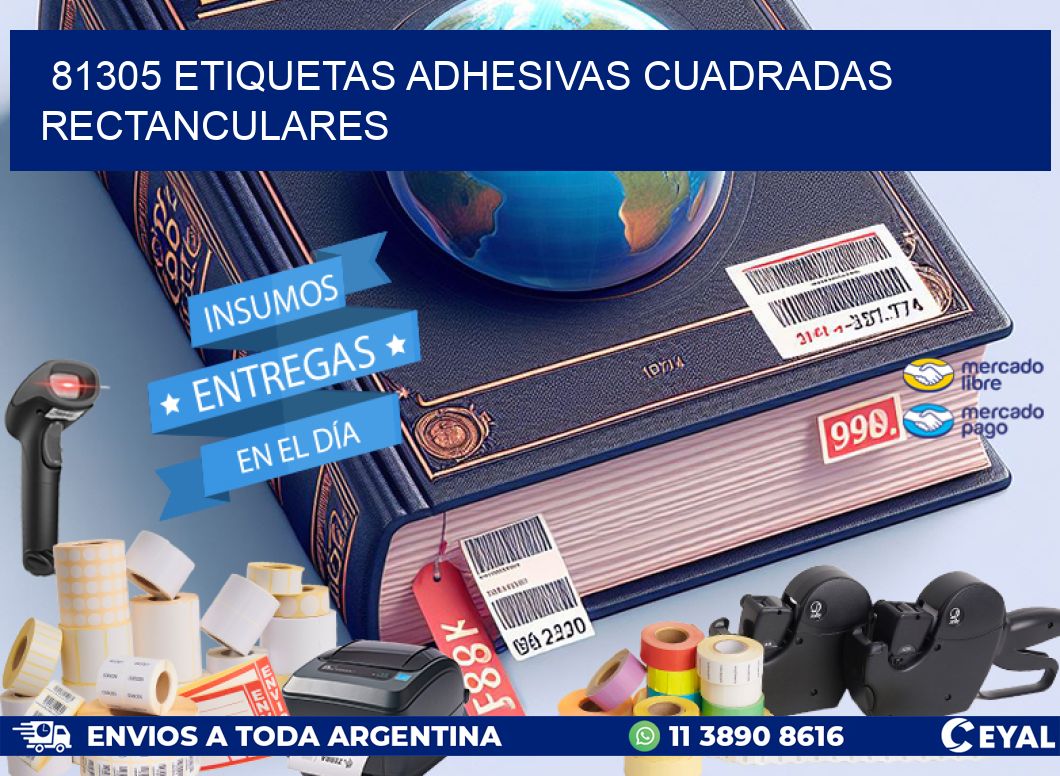 81305 etiquetas adhesivas cuadradas rectanculares