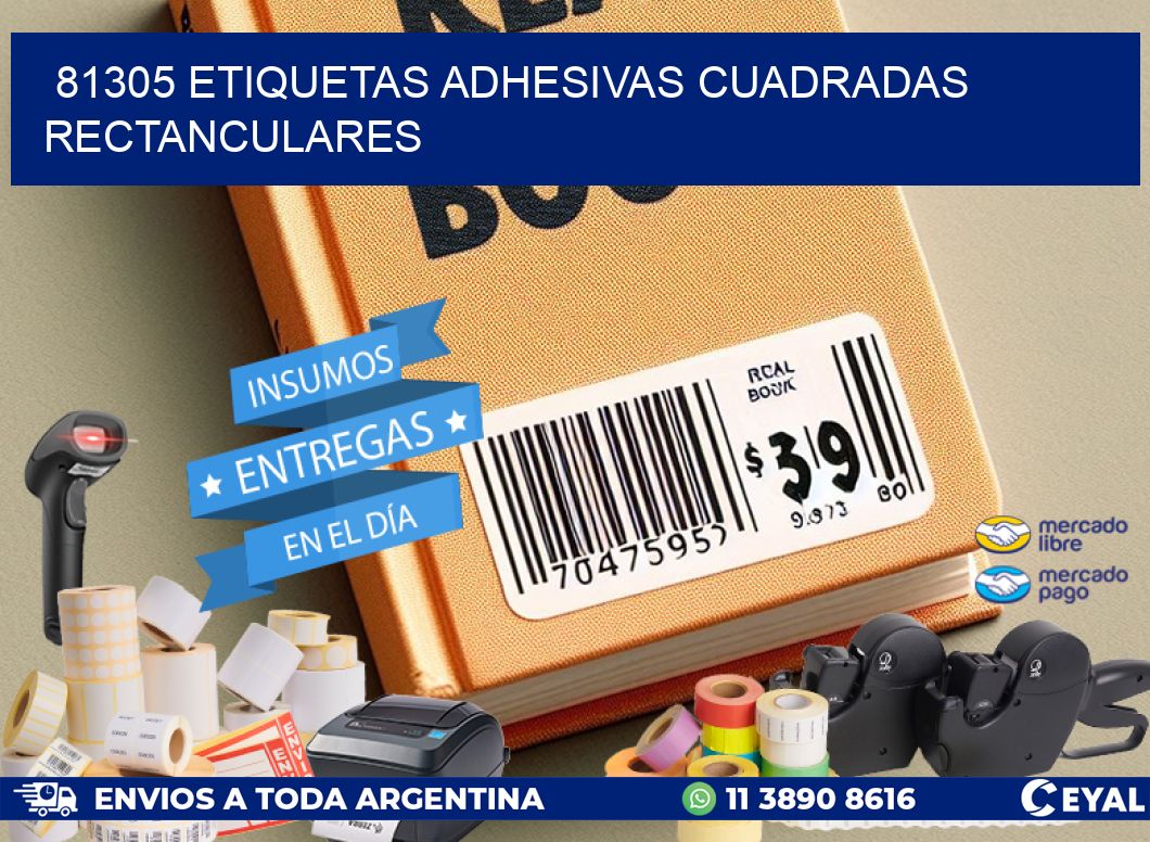 81305 etiquetas adhesivas cuadradas rectanculares