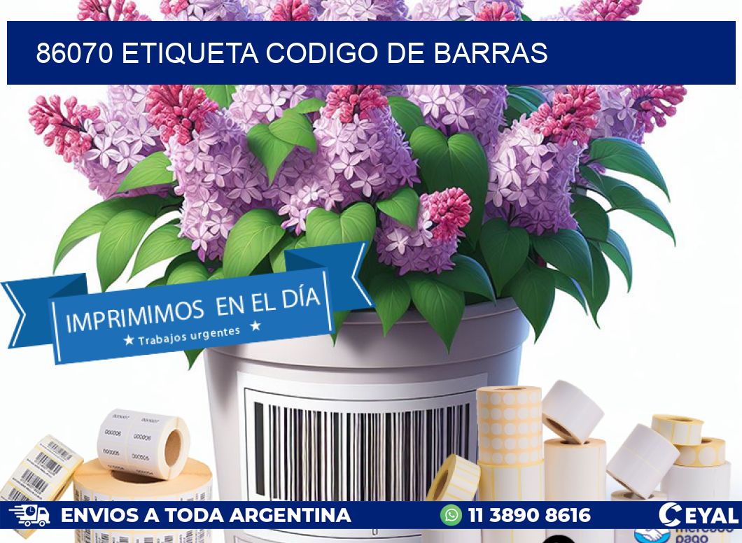 86070 etiqueta codigo de barras