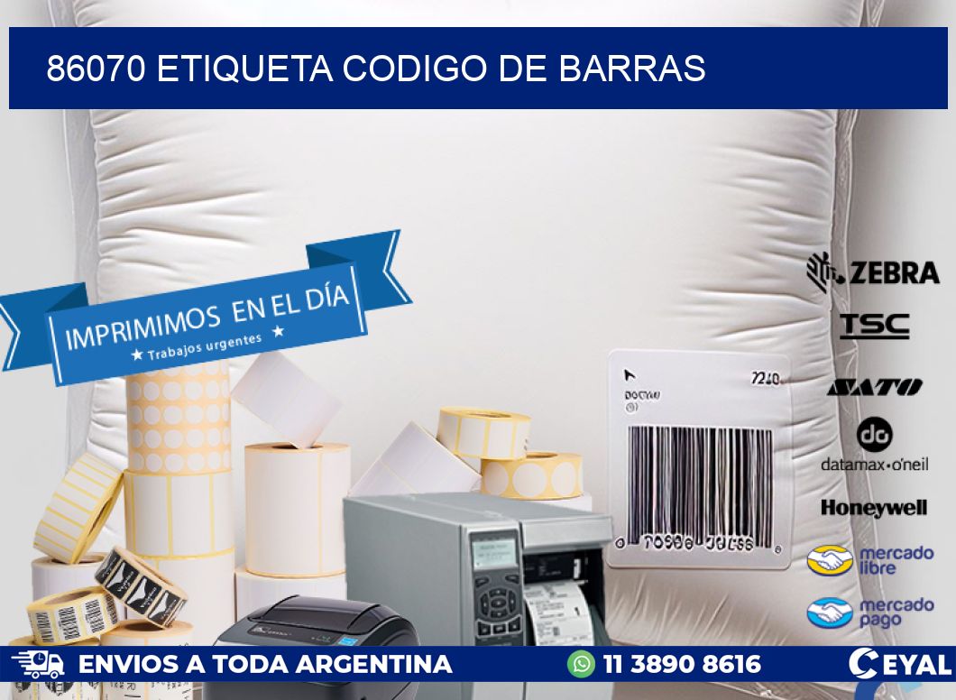86070 etiqueta codigo de barras