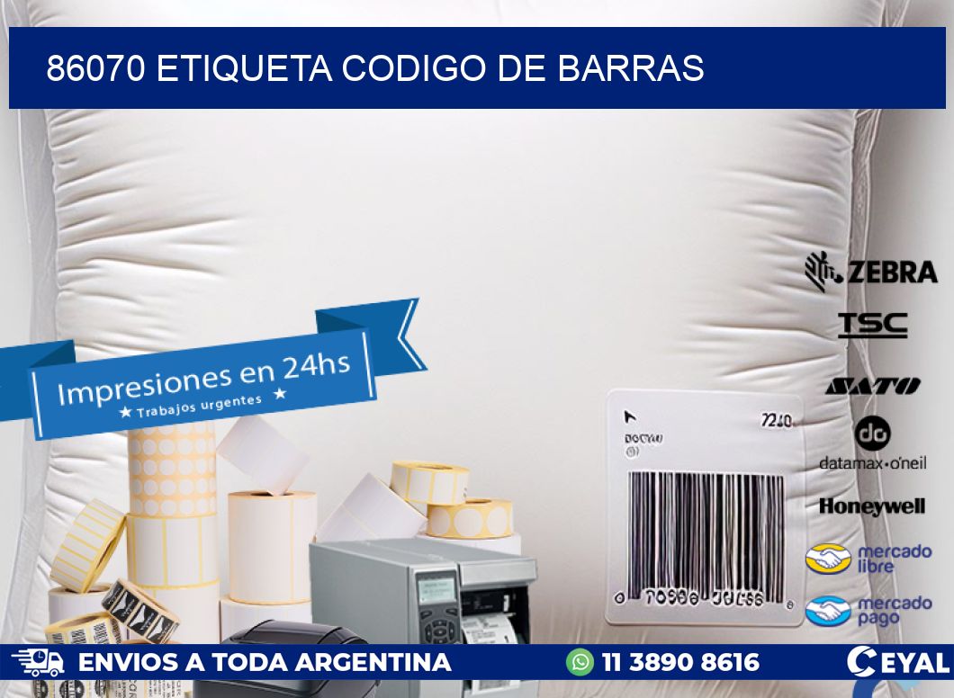 86070 etiqueta codigo de barras