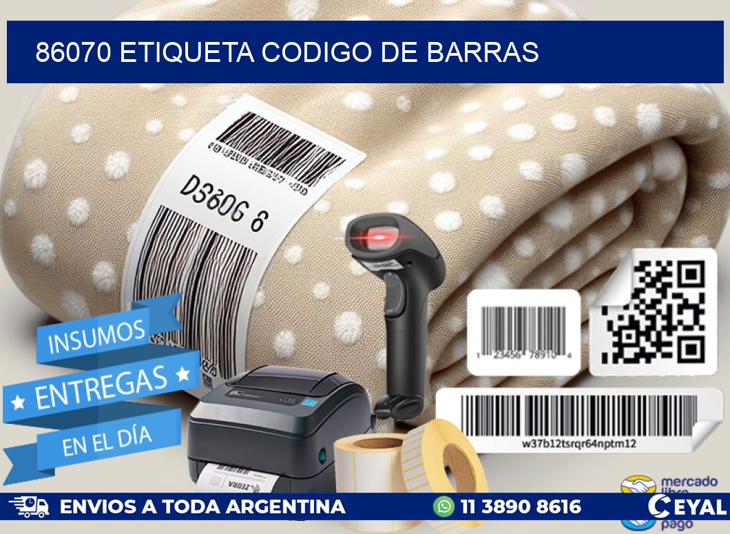 86070 etiqueta codigo de barras