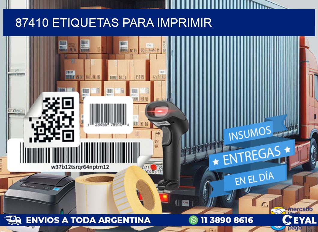 87410 etiquetas para imprimir
