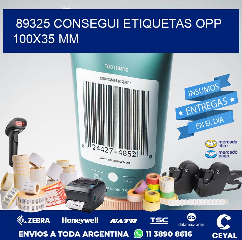 89325 CONSEGUI ETIQUETAS OPP 100X35 MM