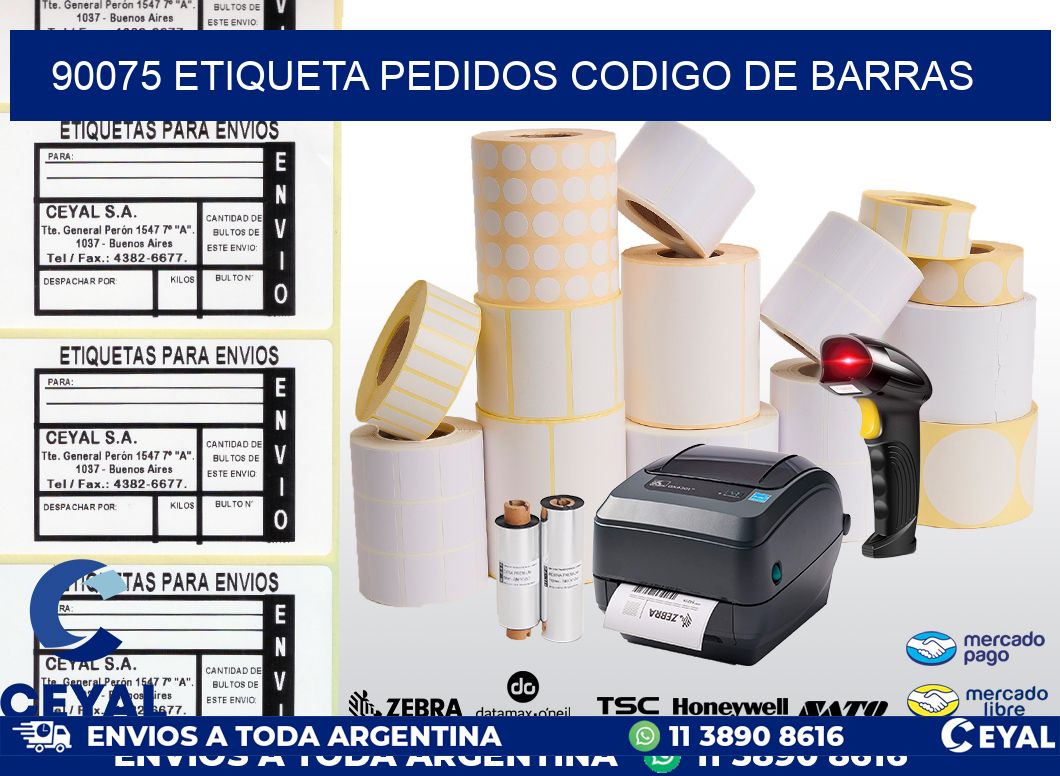 90075 etiqueta pedidos codigo de barras