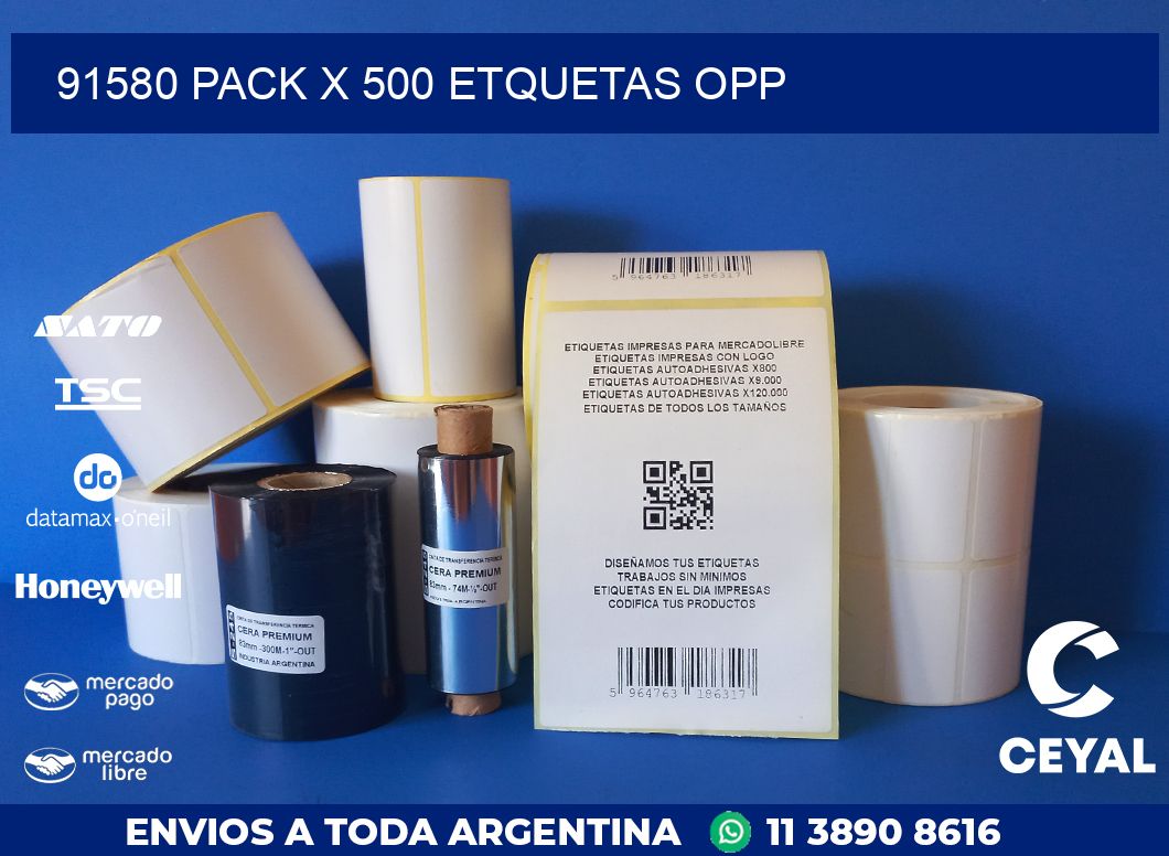 91580 PACK X 500 ETQUETAS OPP