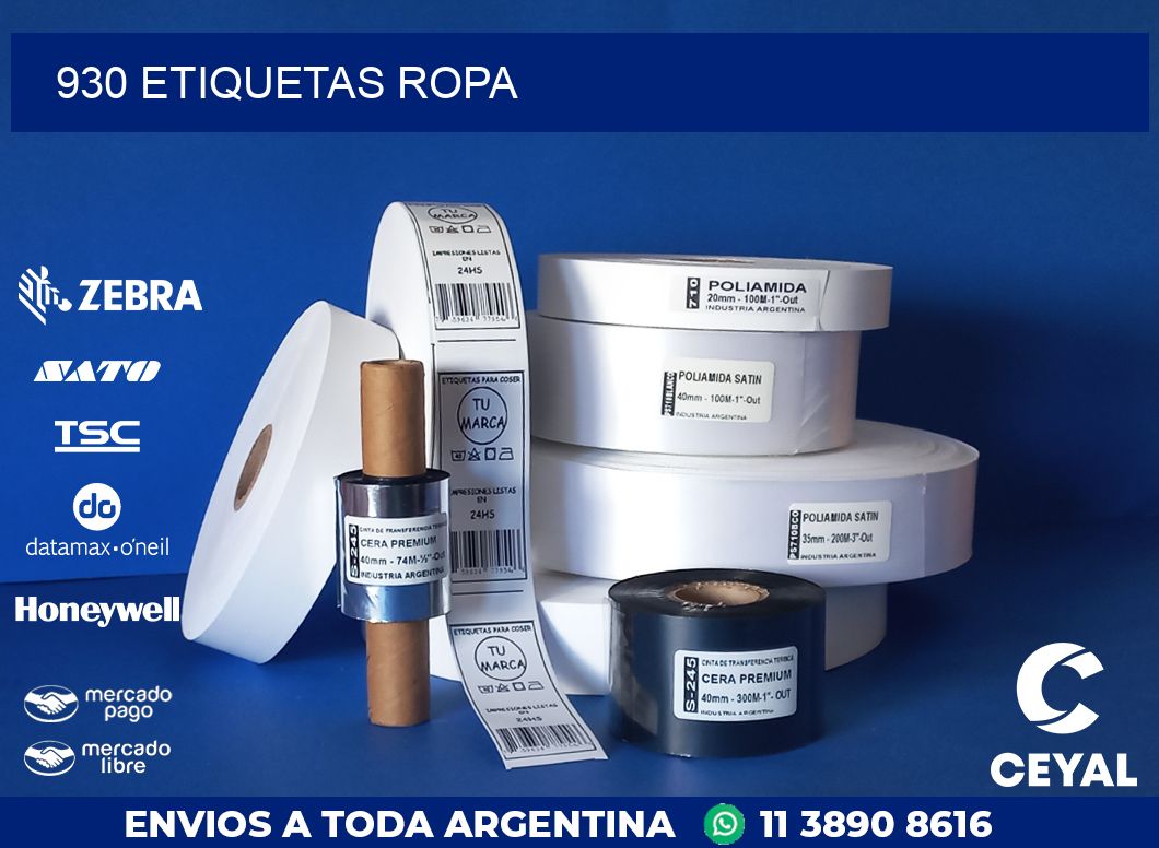 930 ETIQUETAS ROPA