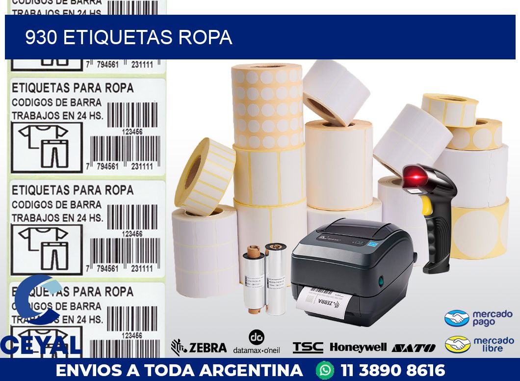 930 ETIQUETAS ROPA