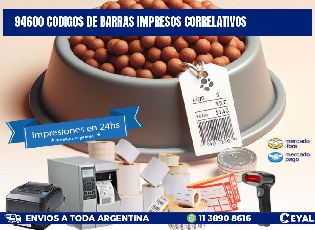 94600 codigos de barras impresos correlativos