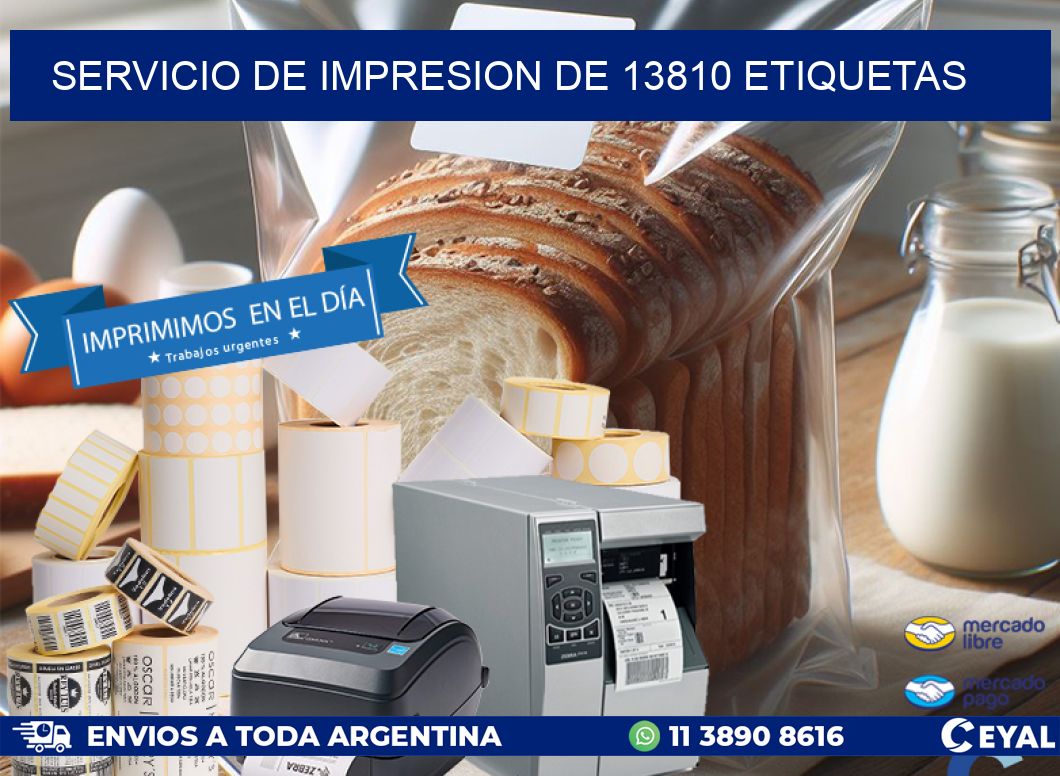 SERVICIO DE IMPRESION DE 13810 ETIQUETAS