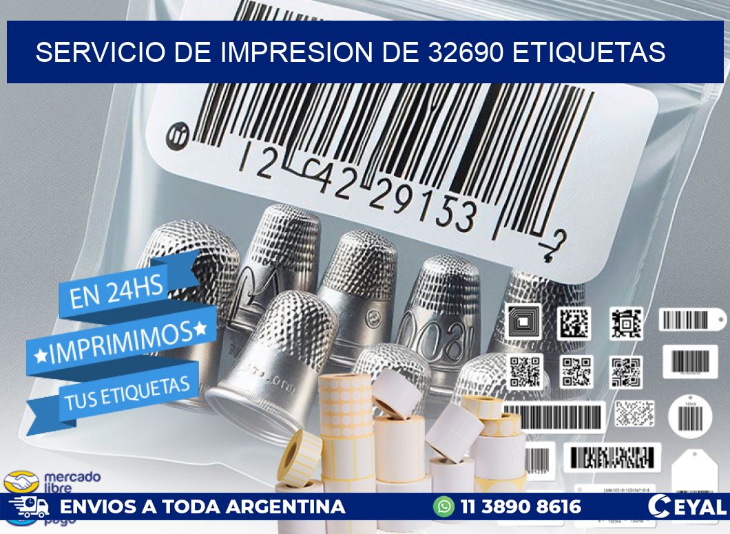 SERVICIO DE IMPRESION DE 32690 ETIQUETAS