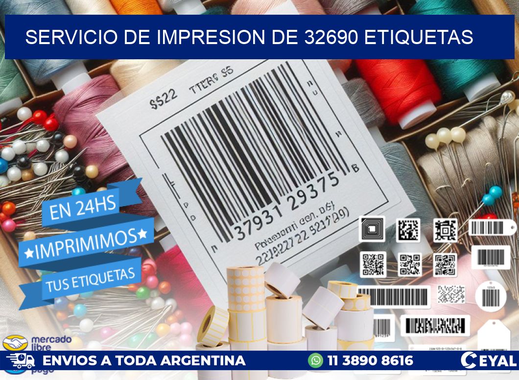 SERVICIO DE IMPRESION DE 32690 ETIQUETAS