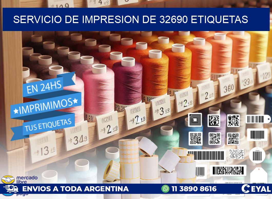 SERVICIO DE IMPRESION DE 32690 ETIQUETAS