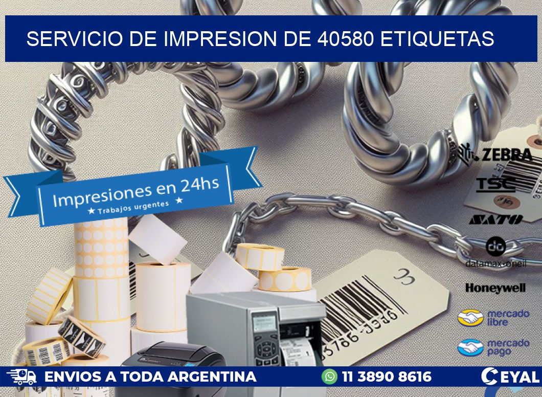 SERVICIO DE IMPRESION DE 40580 ETIQUETAS