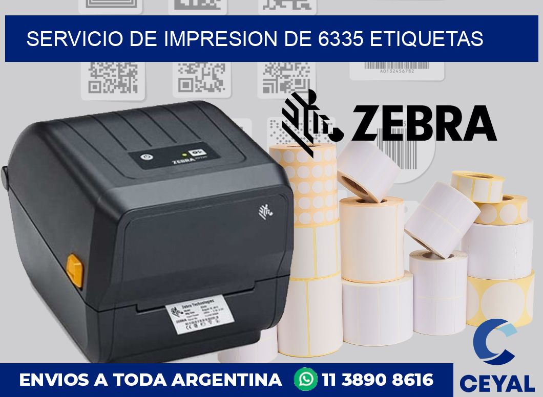 SERVICIO DE IMPRESION DE 6335 ETIQUETAS