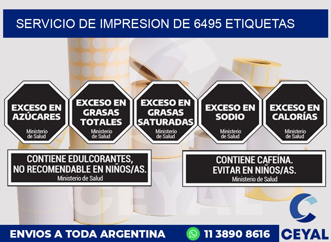 SERVICIO DE IMPRESION DE 6495 ETIQUETAS