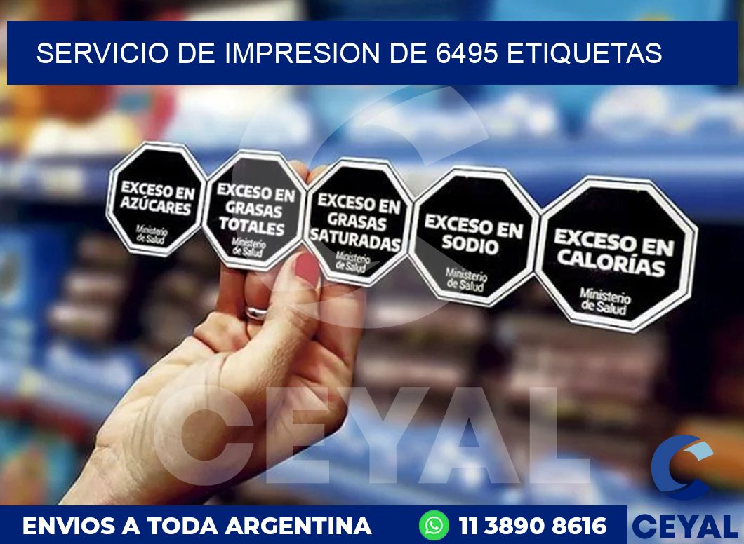SERVICIO DE IMPRESION DE 6495 ETIQUETAS