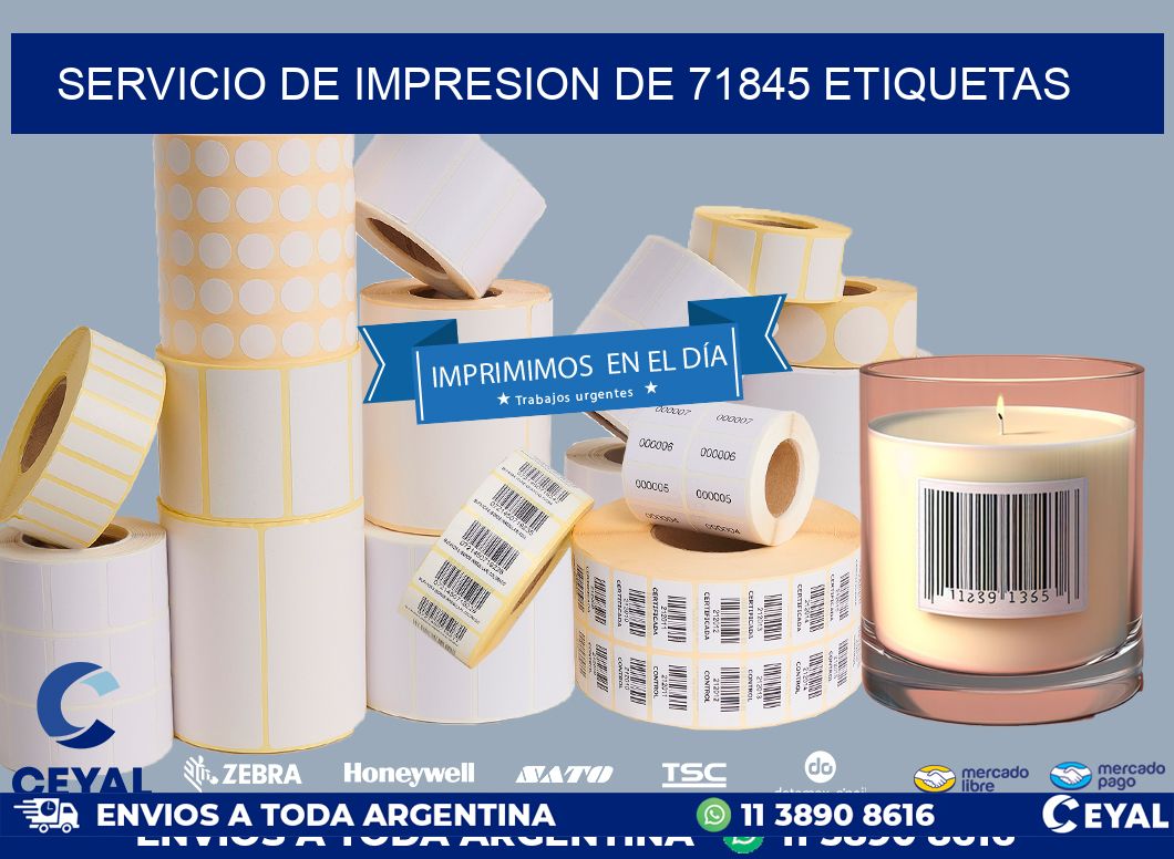SERVICIO DE IMPRESION DE 71845 ETIQUETAS