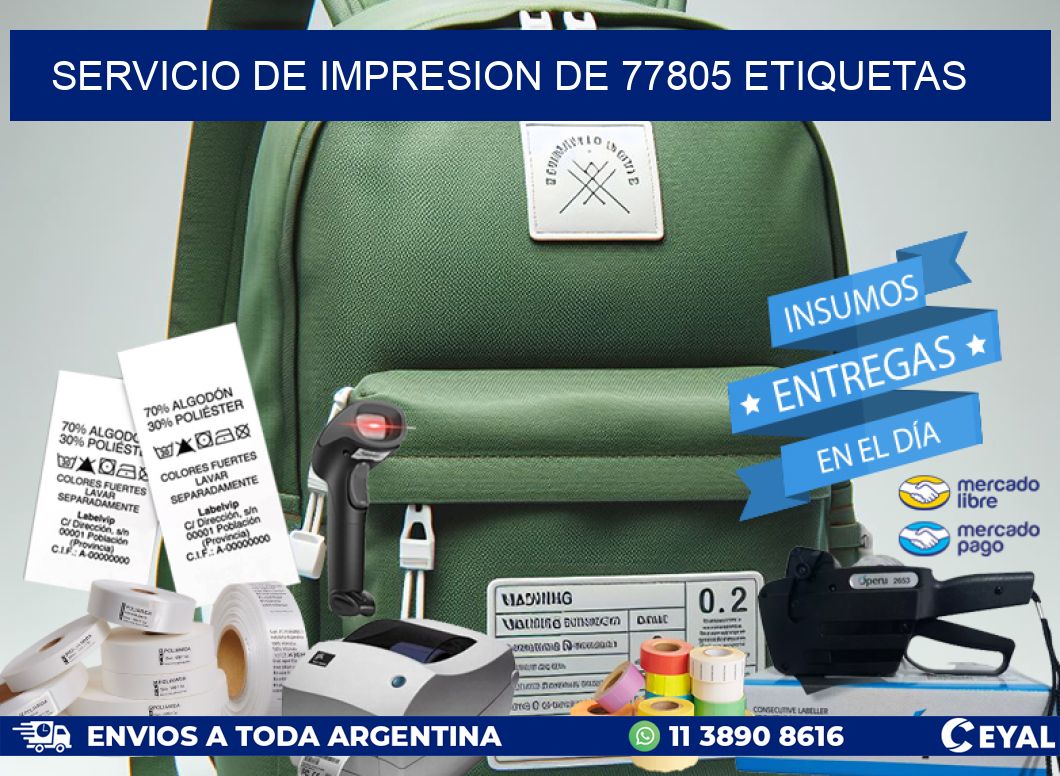 SERVICIO DE IMPRESION DE 77805 ETIQUETAS