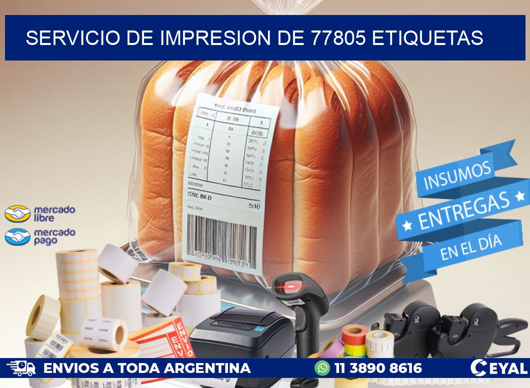 SERVICIO DE IMPRESION DE 77805 ETIQUETAS