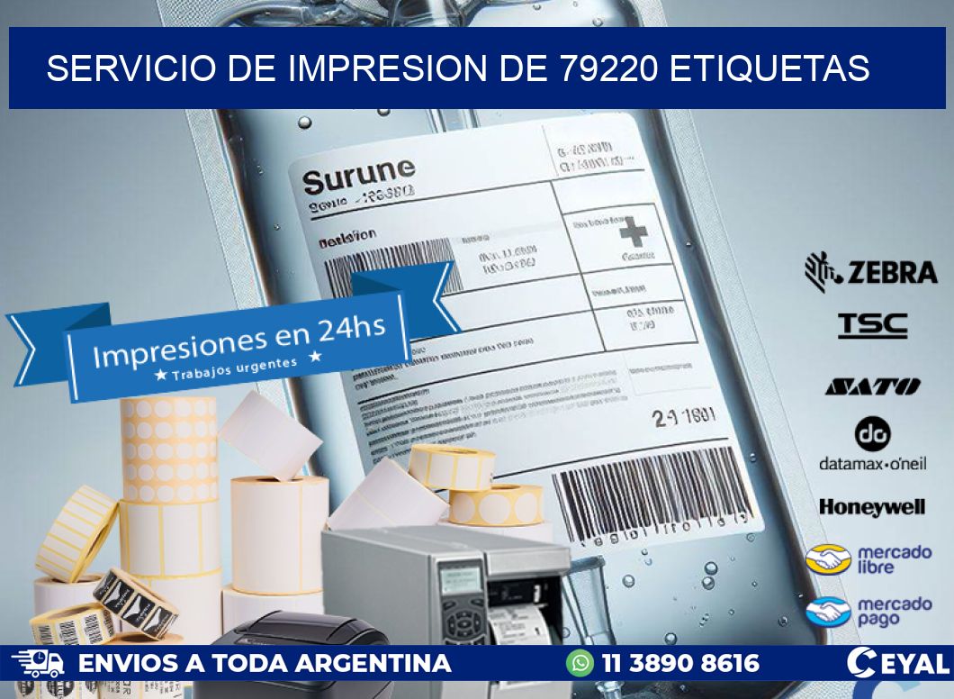 SERVICIO DE IMPRESION DE 79220 ETIQUETAS