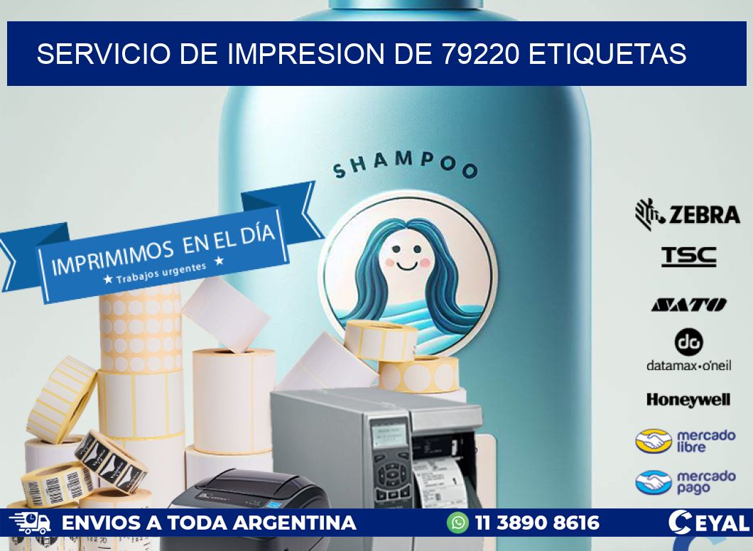 SERVICIO DE IMPRESION DE 79220 ETIQUETAS