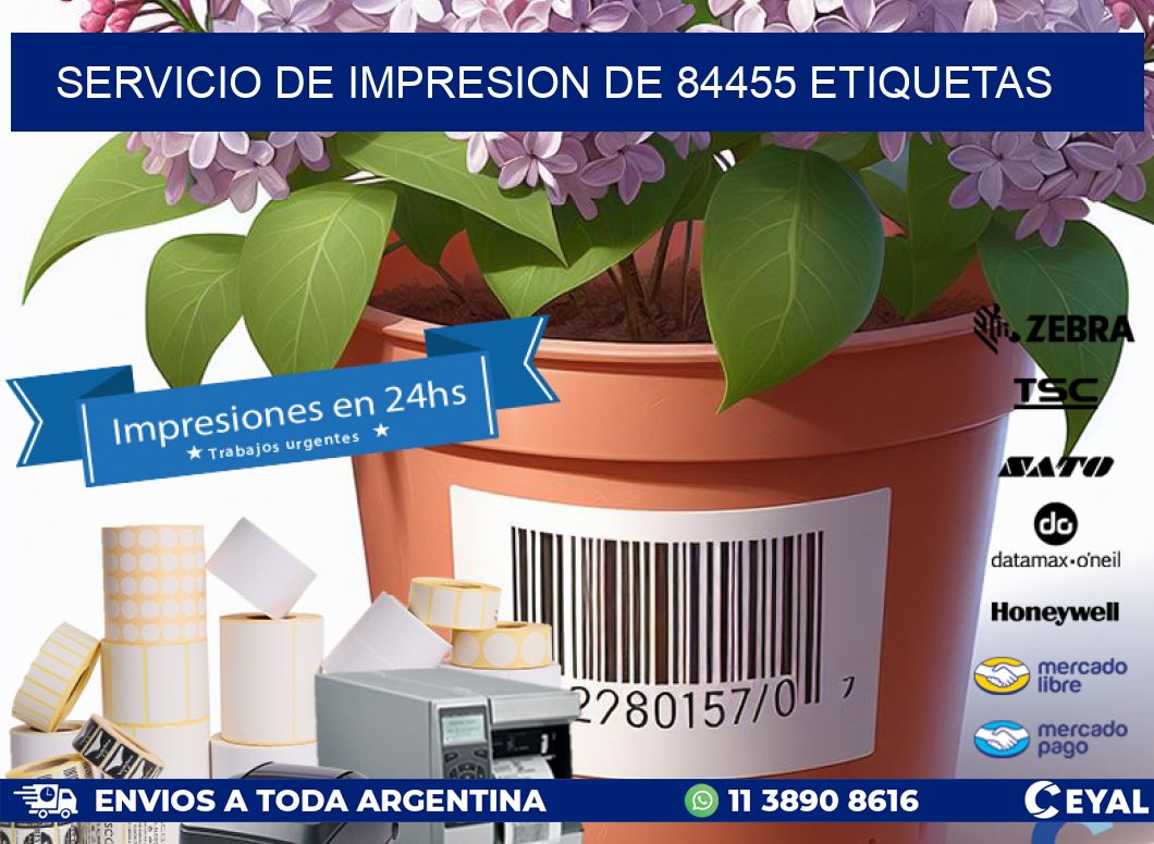 SERVICIO DE IMPRESION DE 84455 ETIQUETAS