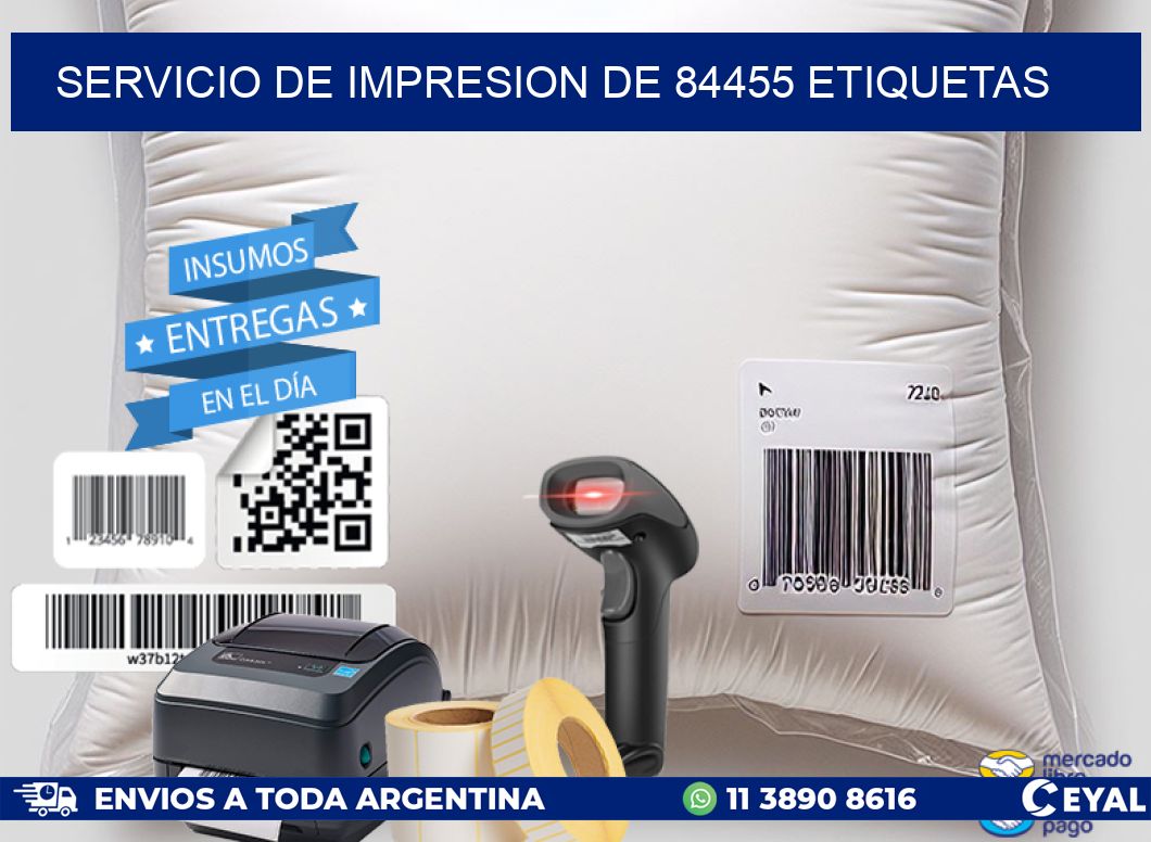 SERVICIO DE IMPRESION DE 84455 ETIQUETAS
