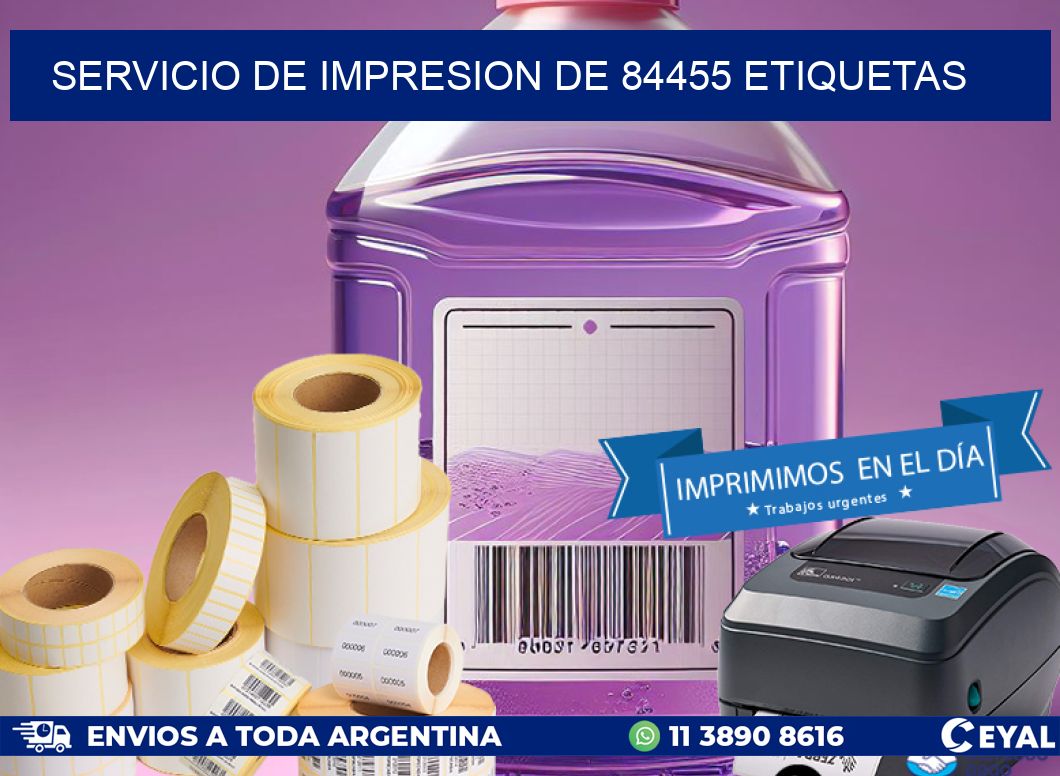 SERVICIO DE IMPRESION DE 84455 ETIQUETAS