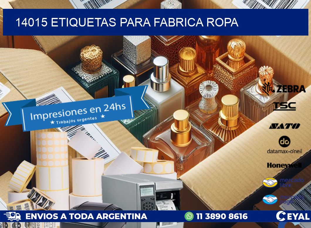 14015 ETIQUETAS PARA FABRICA ROPA