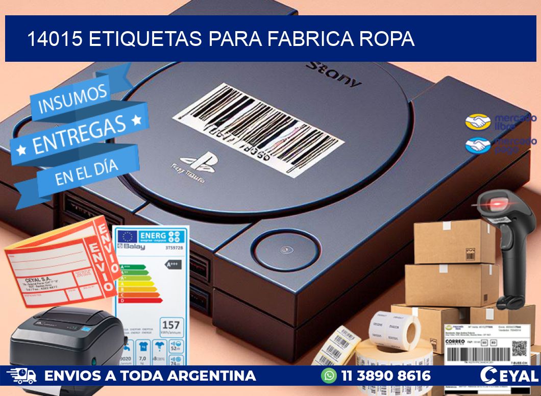 14015 ETIQUETAS PARA FABRICA ROPA
