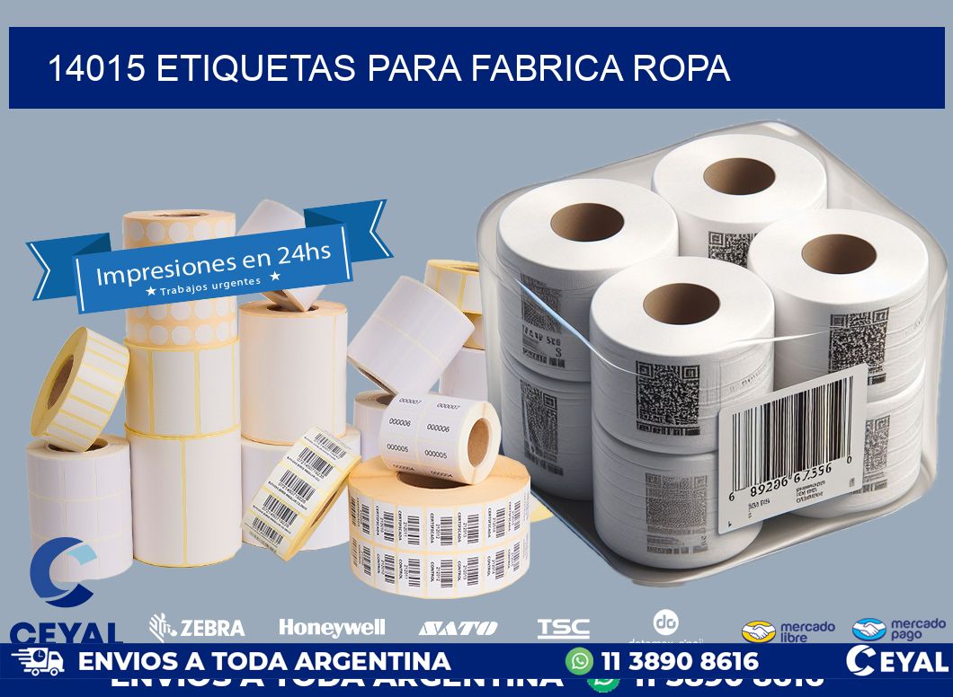 14015 ETIQUETAS PARA FABRICA ROPA